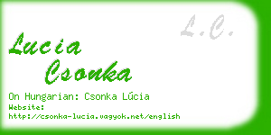 lucia csonka business card